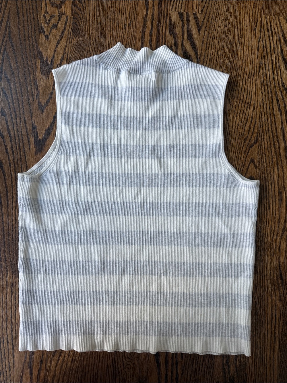 Calvin Klein Jeans Ivory Ribbed Sleeveless Mock Neck Top - Picture 3 of 3